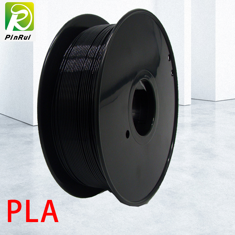 Pinrui Høj kvalitet 1kg 3D PLA Printer Filament Black Color
