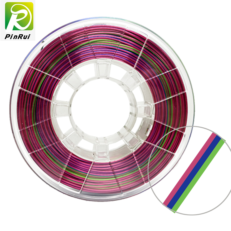 Pinruinyeste tricolor pla filament tricolor farve til 3d udskrivning 1,75mm 1 kg blå rød grøn farve