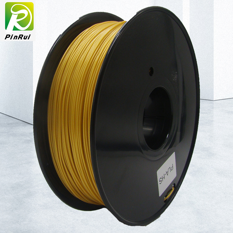Pinrui Højkvalitets 1kg 3D PLA-printerfilament Gul Guldfarve